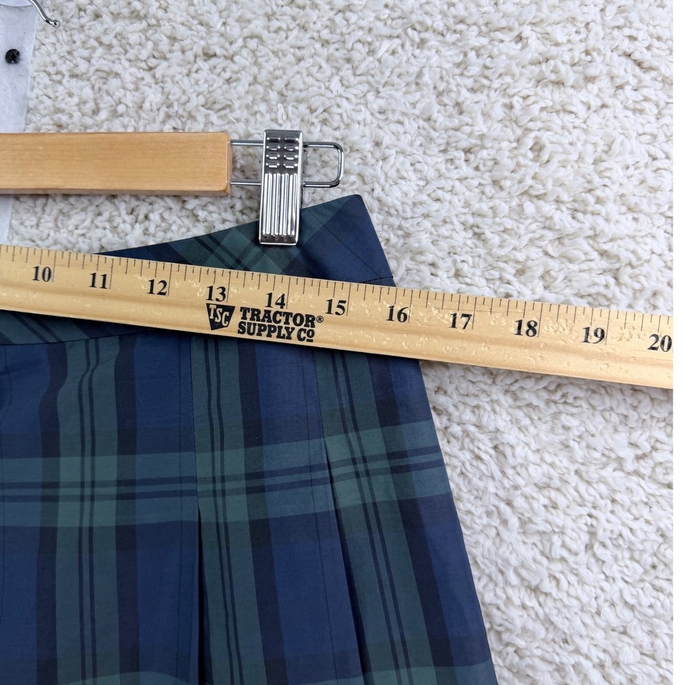 Talbots RSVP Plaid Pleated Skirt 10 Blue Green NEW Black Watch Tartan A-Line - Picture 7 of 9